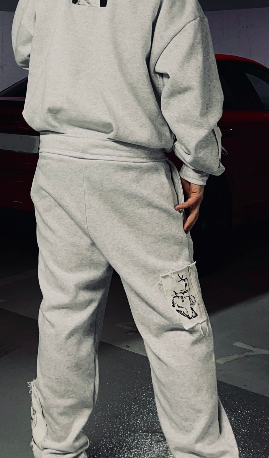 Pantaloni Patched// gri