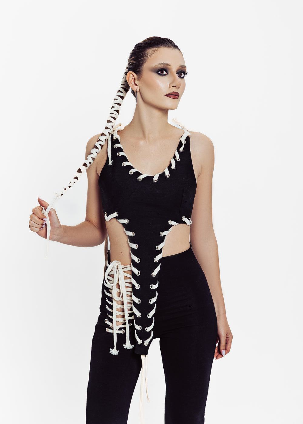 Corset Kia - alb//negru