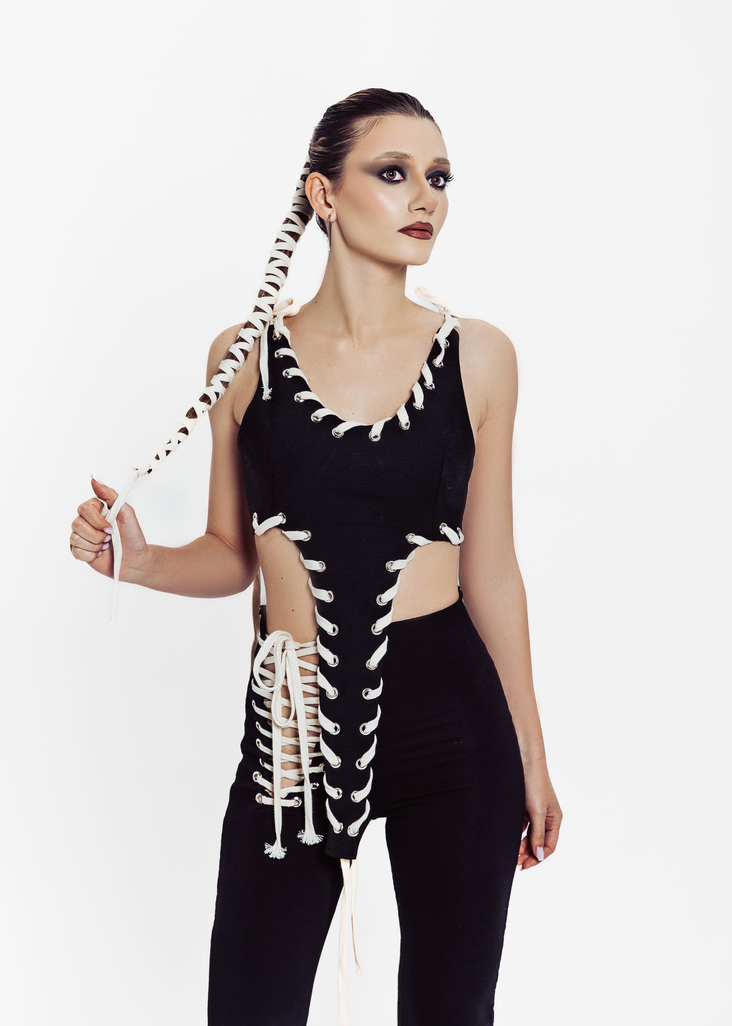 Corset Kia - alb//negru