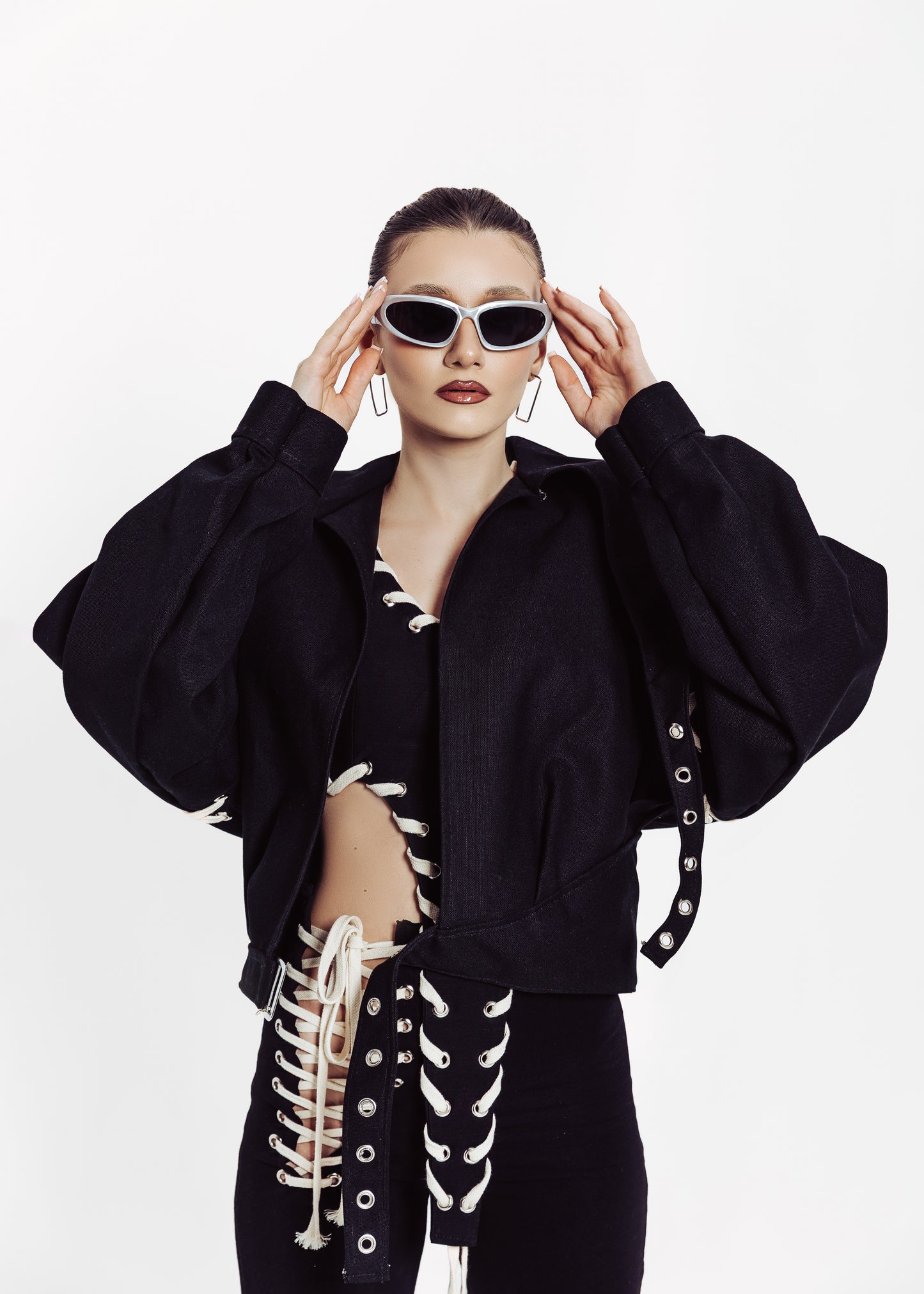 Geacă Denim Nijy - alb//negru