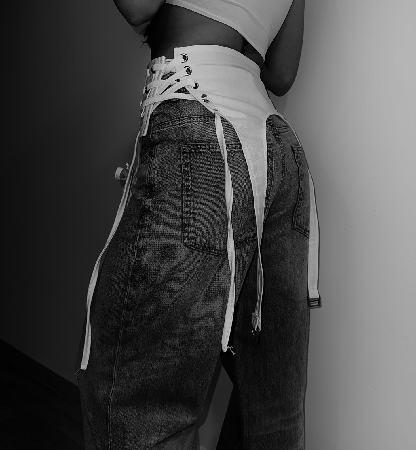 Accesoriu corset Gemma - alb//negru