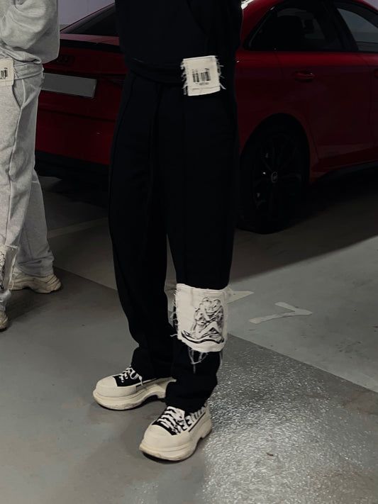 Pantaloni Patched// negru