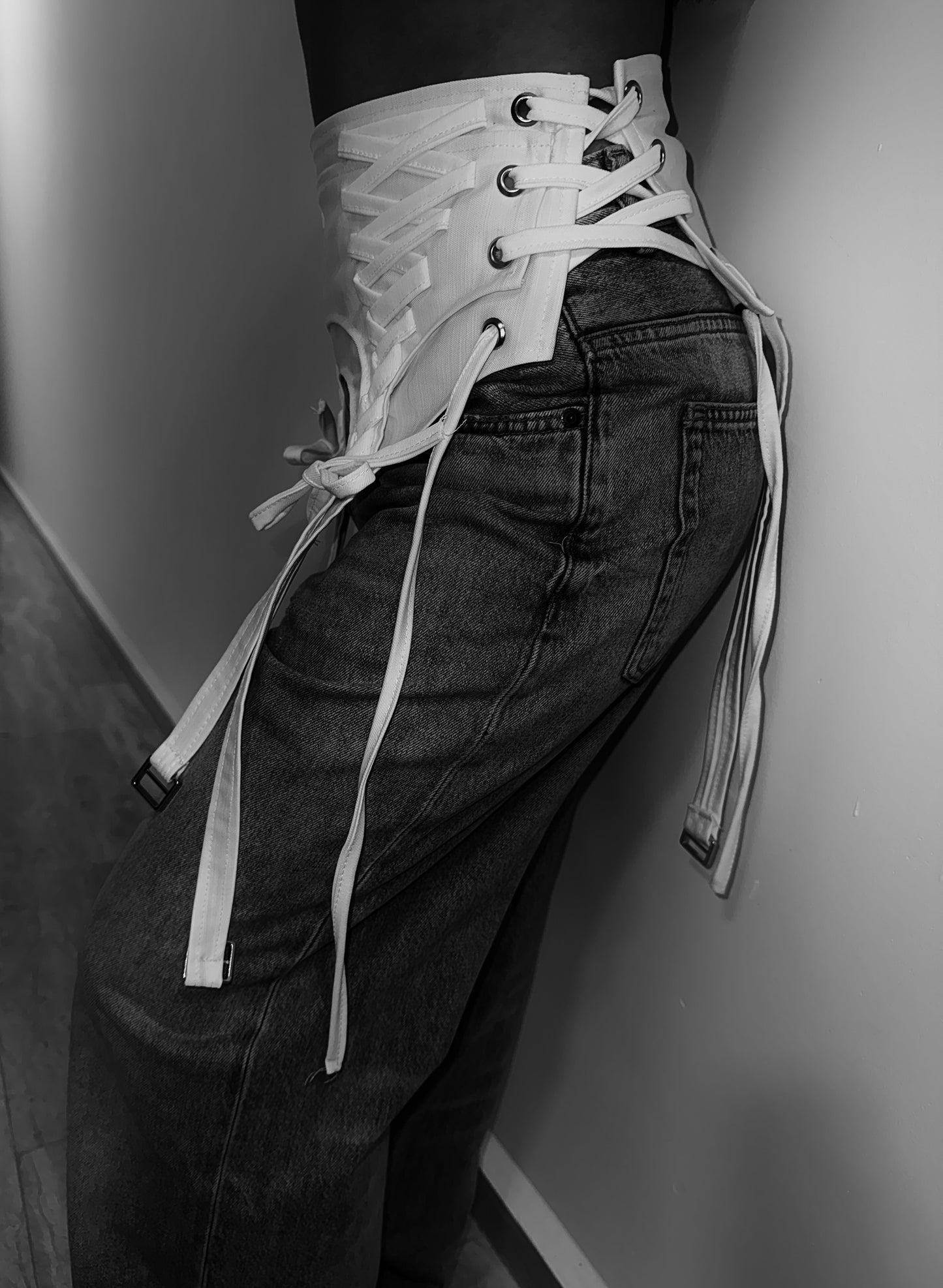 Accesoriu corset Gemma - alb//negru