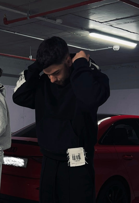 Hanorac oversized Patched // negru